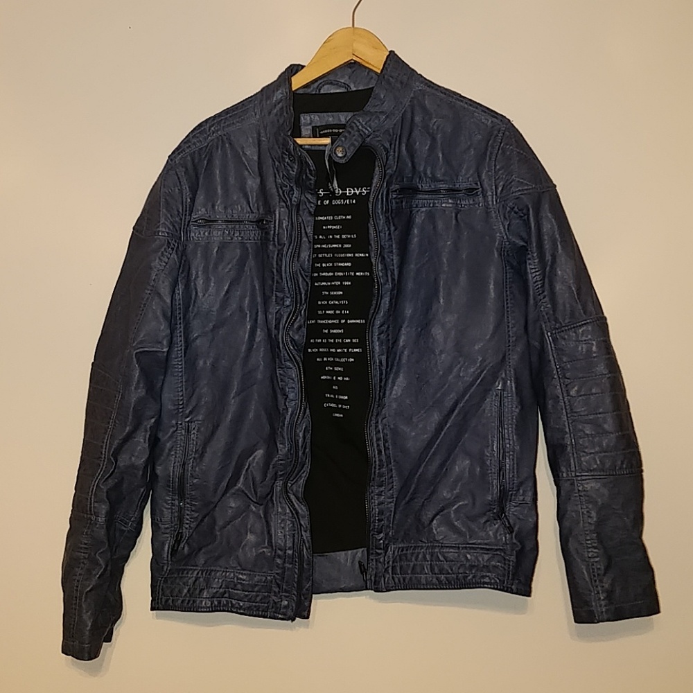 UK Brand - Ashes to Dust: Blue Faux Leather Jacket